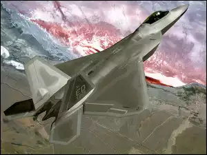 F-22, Wzbijający, Lockheed, Się, Martin