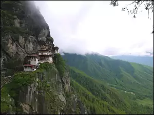 Klasztor, Himalaje, Bhutan, Skały