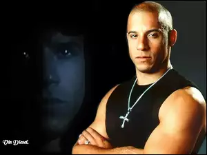 krzyżyk, Vin Diesel, czarna koszulka