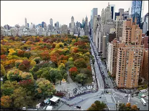 Central Park, Jesień, Manhattan, Nowy Jork