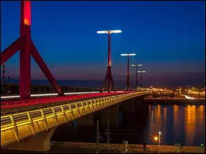 Most, Noc, Rzeka, Latarnie