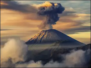 Wulkan, Indonezja, Góry, Semeru