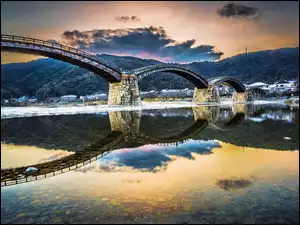 Most, Odbicie, Rzeka, Niebo