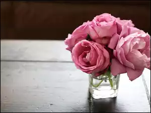Różowe, Flakon, Róże, Bukiet