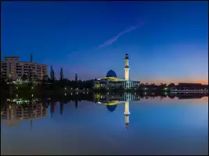 Odbicie, Malezja, Meczet, Masjid, Woda