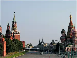 Moskwa, Miasta, Cerkwie, Rosja, Kreml, Panorama
