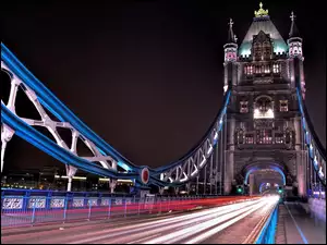 Noc, Anglia, Most, Londyn, Tower Bridge