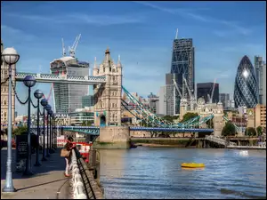 Anglia, Tower Bridge, Miasto, Rzeka, Londyn