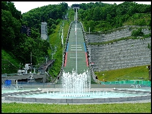 fontanna, Skocznia narciarska, Sapporo, Okurayama, Japonia