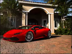 Czerwony, Dom, Lamborghini, Huracan