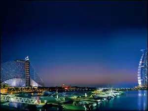 Hotel, Dubaj, Miasto Nocą, Burj Al Arab