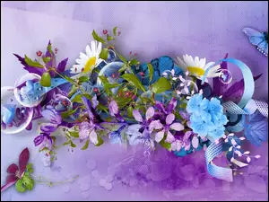 Art, Bukiet Kwiatów, Grafika