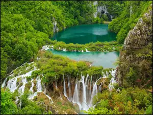 Chorwacja, Jeziora, Las, Wodospad, Plitvice