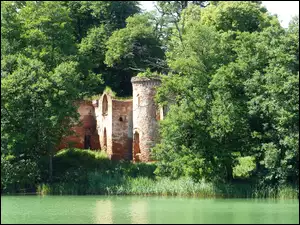 wyspa, zamek, ruiny