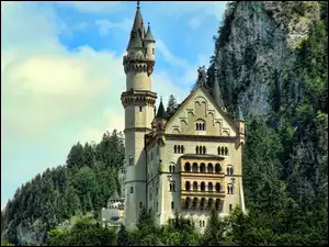 Zamek, Góry, Neuschwanstein, Skały