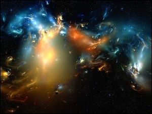 Kosmos, Kolorowy, Galaktyki, Czarna Dziura