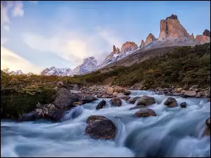 Góry, Chile, Rzeka, Kamienie