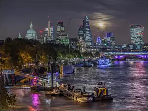 Nocna, HDR, Panorama, Londynu