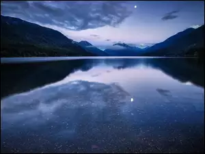 Góry, Noc, Jezioro