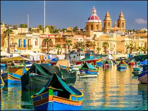 Łódki, Malta, Miasto, Marsaxlokk, Woda