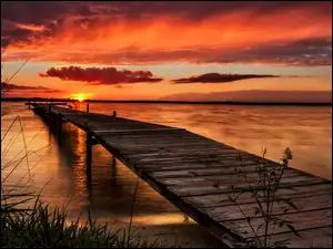 Zachód Słońca, Jezioro, Molo