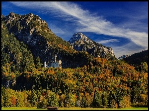 Zamek, Jesień, Góry, Lasy
