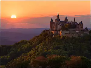 Zamek Neuschwanstein, Zachód, Słońca