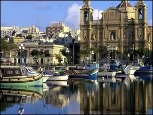 Domy, Malta, Port, Łódki
