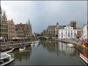 Belgia, Kamienice, Kanał, Statki