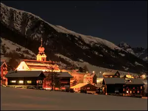 Góry, Światła, Domy, Szwajcaria
