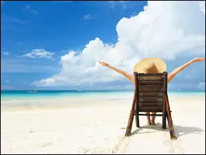 Lato, Leżak, Plaża, Relax