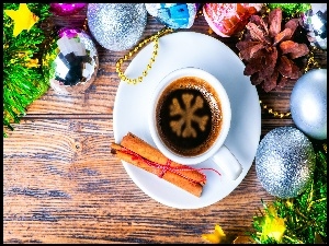 Świąteczne, Kawa, Bombki