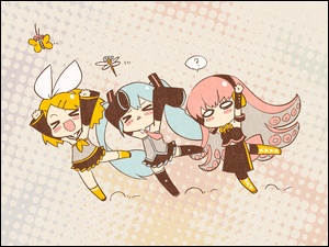 Vocaloid, Megurine Luka, Kagamine Rin, Hatsune Miku
