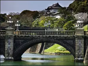 Zamek, Japonia, Most, Rzeka