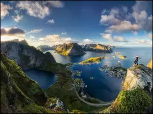 Wybrzeże, Z lotu ptaka, Norwegii, Morze