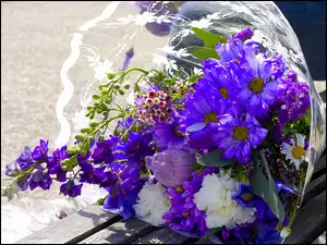 Fioletowe, Bukiet, Kwiaty