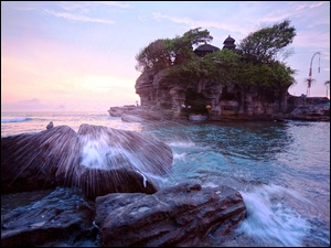 Morze, Bali, Świątynia, Indonezja, Tanah Lot, Skały