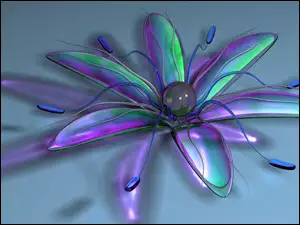 Szklany kwiat w grafice wektorowej 3D