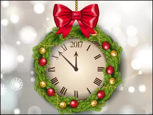 Dekoracyjny zegar odmierza czas do nadejścia Nowego 2017 Roku