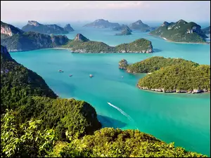 Tajlandia, Morze, Łodzie, Wyspy, Koh Samui