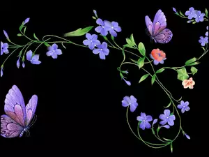 Kwiaty i motylki w grafice 2D