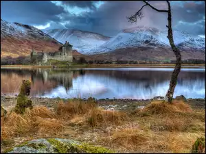 Szkocja, Góry, Zamek, Jezioro