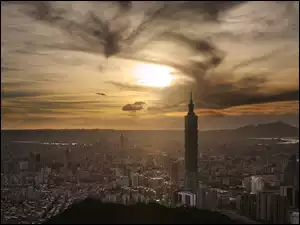 Tajwan, Zachód Słońca, Tajpej, Miasto