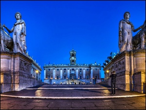 Posągi, Włochy, Rynek, Rzym, Rzeźby