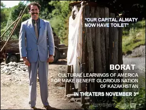 Borat, toaleta, Sacha Baron Cohen, garnitur