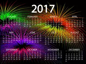 Nowy 2017 Rok z aktualnym kalendarzem