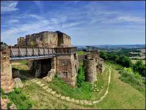 Panorama, Zamek, Mury, Most, Obronne