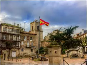 Miasto, Armaty, La Coruna, Hiszpania, Flaga
