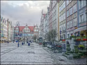 plac, Kamienice, Gdańsk, HDR, Stare Miasto, Zabytkowe
