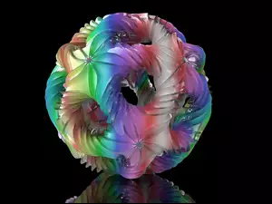 Kolorowa kula z otworami w grafice 3D